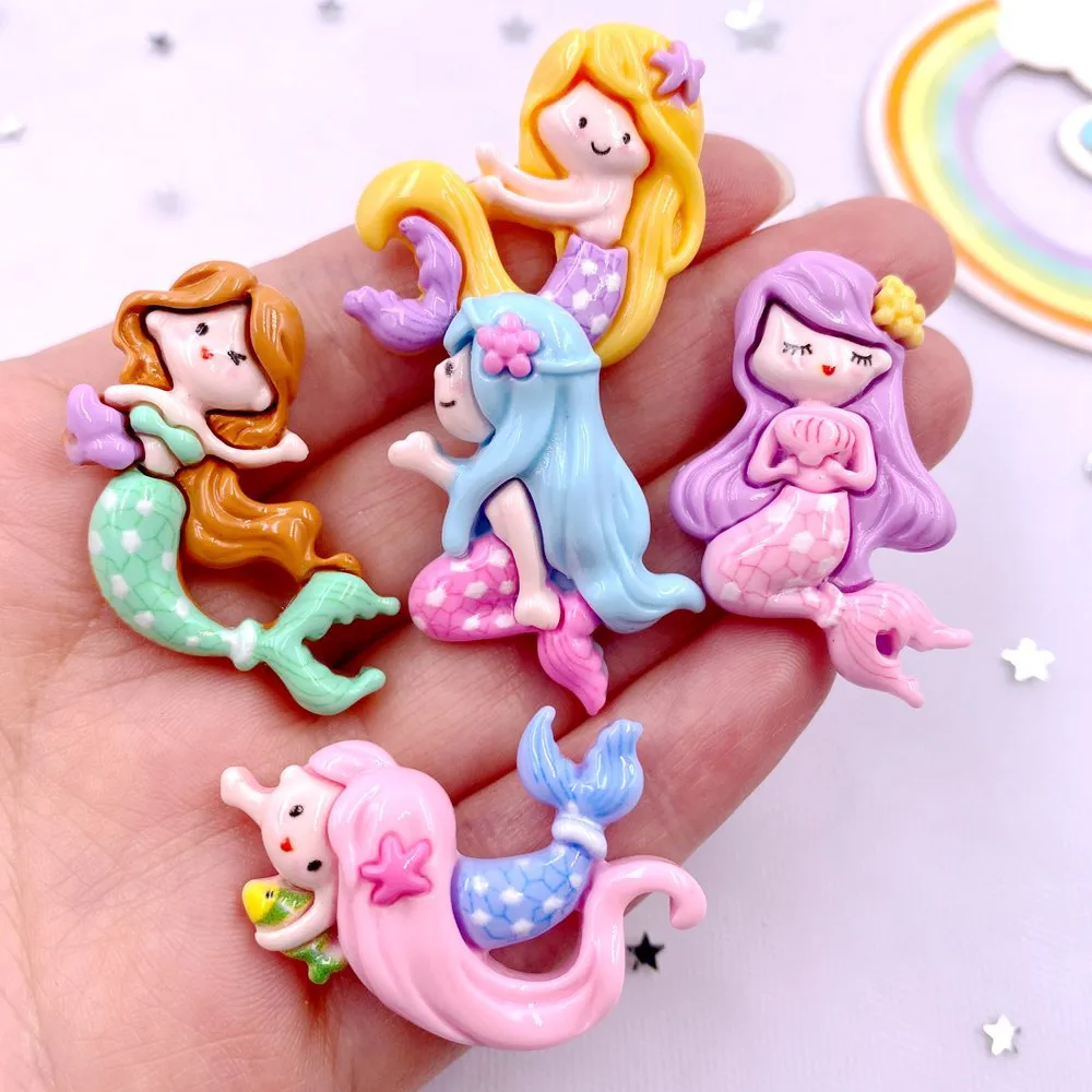 Hand Painted Resin Kawaii Colorful Princess Girl Back Flatback Stone Figurine 10PCS Scrapbook DIY Decor Crafts Accessories OM416