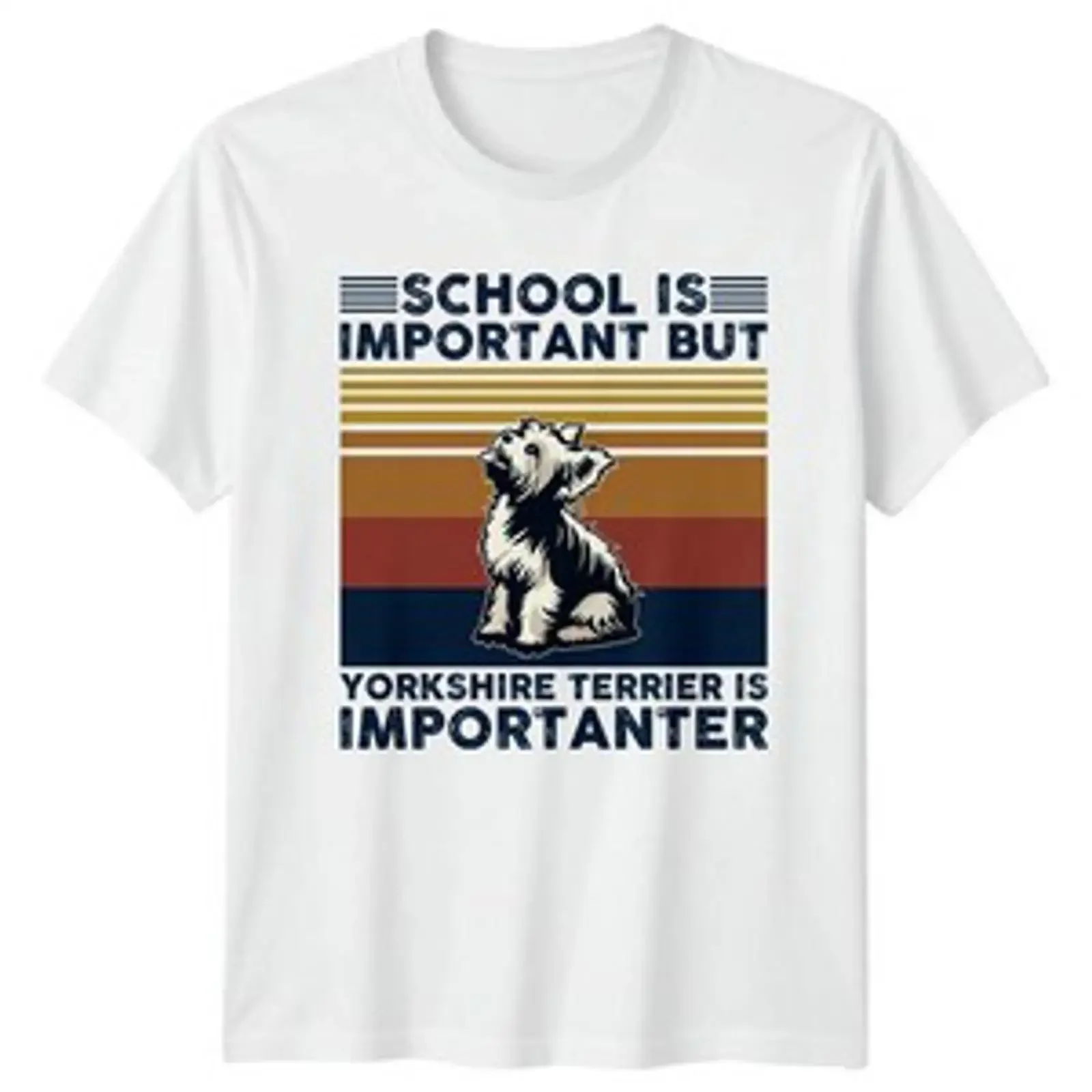 School Is Important But Yorkshire T Shirt Terrier vintage Washed Versatile Unisex streetwear Stylish homme Stretched Slightly