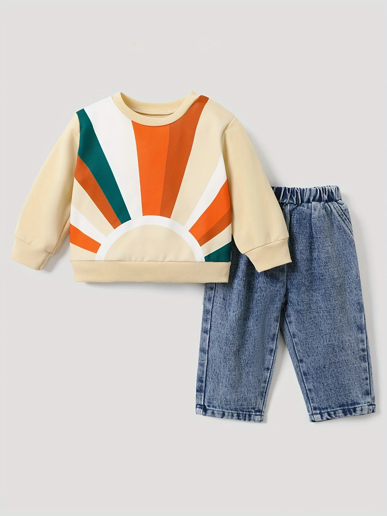 

Boys Spring Autumn Casual Sweatshirt Set Kids Comfortable Soft Polyester Clothing Outfit for Boys