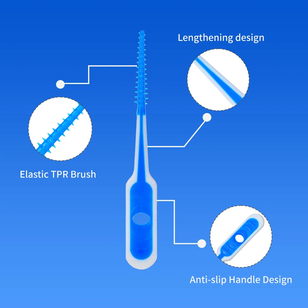 20 piezas Cleanpik cepillo de dientes adhesivo suave cepillo de masaje gingival cepillo de limpieza masaje elástico espacio de dientes