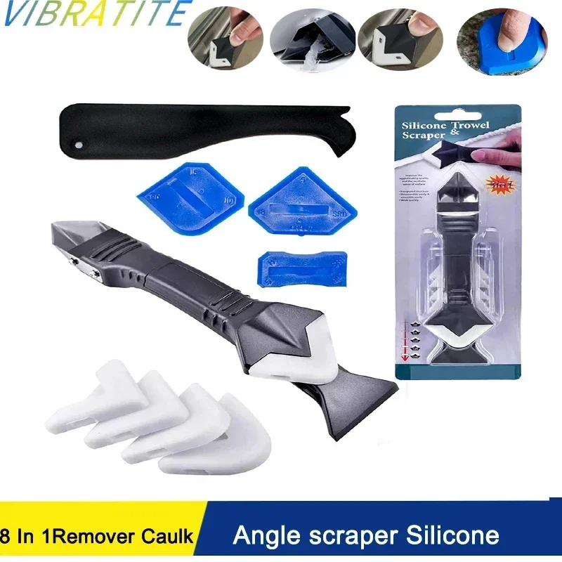 8 In 1 Silicone Remover Caulk Finisher Sealant Smooth Scraper Grout Kit Tools For Kitchen Bathroom Window, Sink Joint Hand Tools