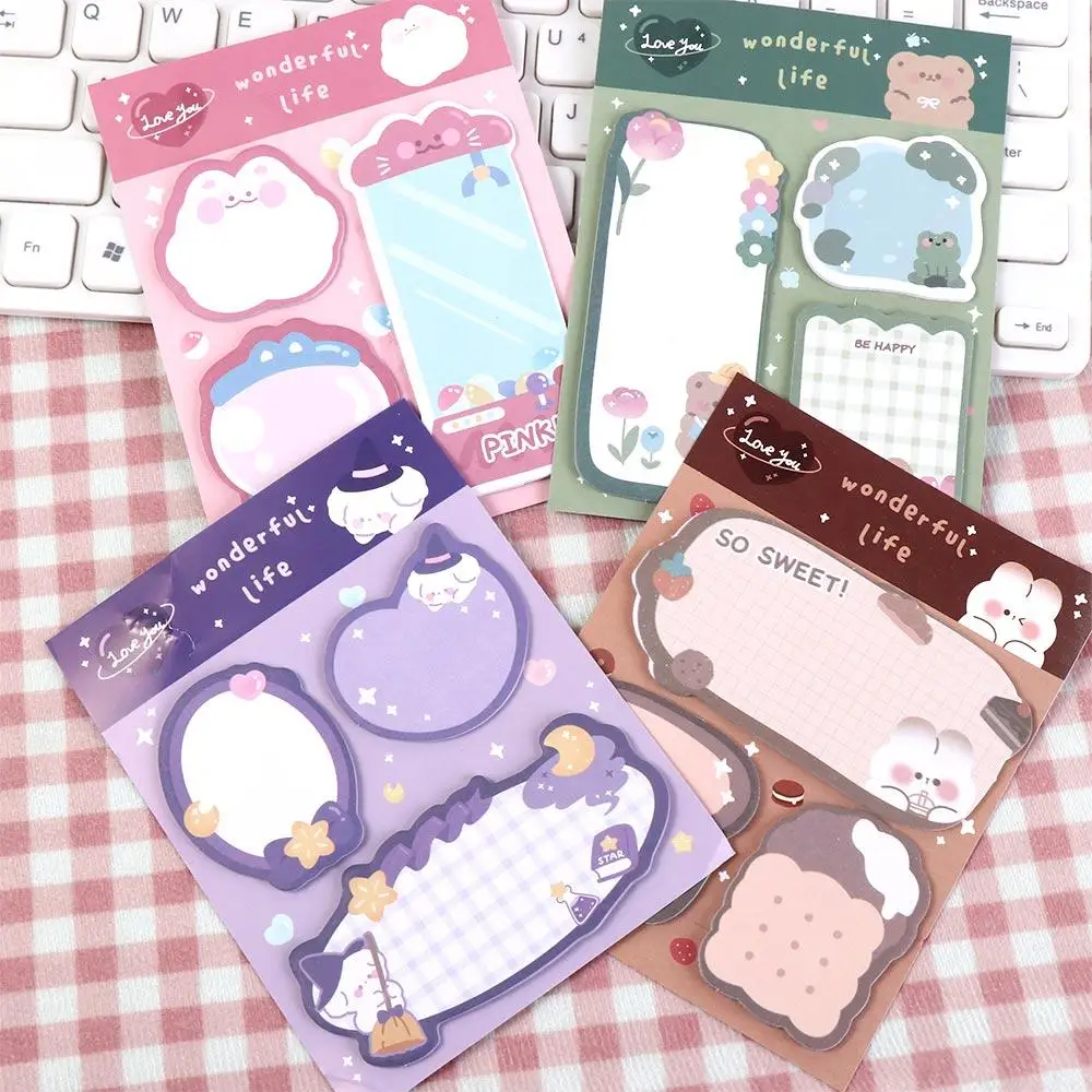 DIY Scrapbooking Bear Cartoon Sticky Notes Cartoon Rabbit Bear Sticky Notes Kawaii To Do List Rabbit Sticky Notes Planner