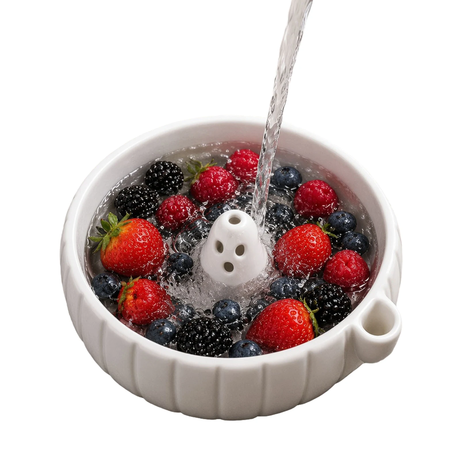 PLA Vortex Fruit and Vegetable Washer & Cleaner with Drain Holes Fruit Washer Colander Table Decor Automatic Fruit Washing Bowls