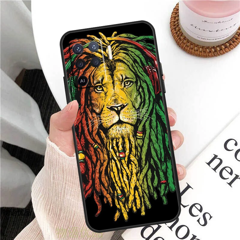 Bob Marley Rasta Lion Case For OPPO A15 A16 A52 A72 A92 A54 A74 A94 A83 A91 A93 A5 A9 A31 A53 A53S Funda Coque