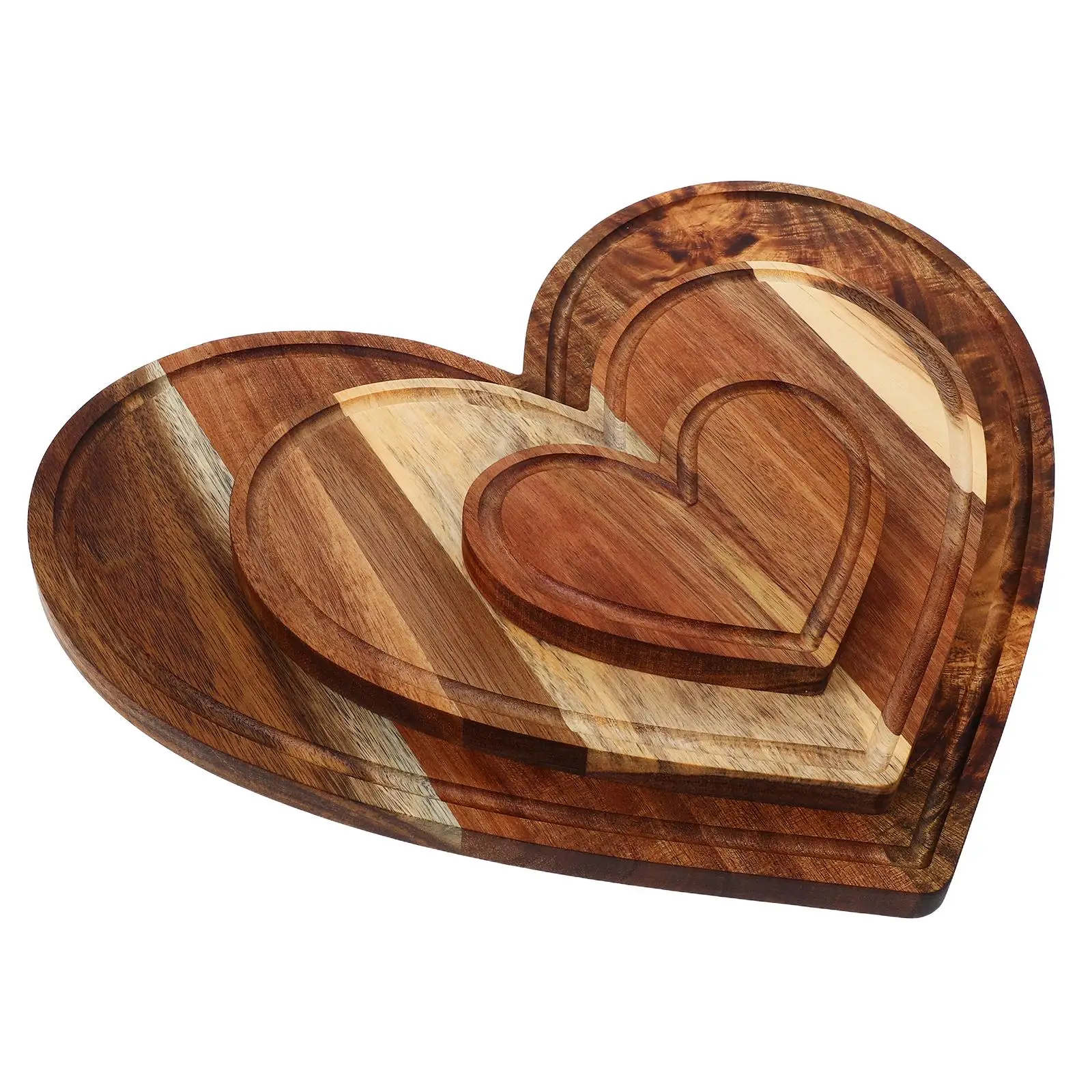 

3 Pcs Shaped Wooden Heart Shaped Wooden Cutting Board Cutting Board Cheese Platter Chopping Kitchen Tool Food Serving
