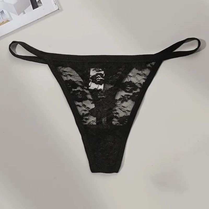 4PCS/Set Sexy G String Women Lace Thongs Hollow Out Low Waist  Female Underpants Comfort Underwear Female Lingerie