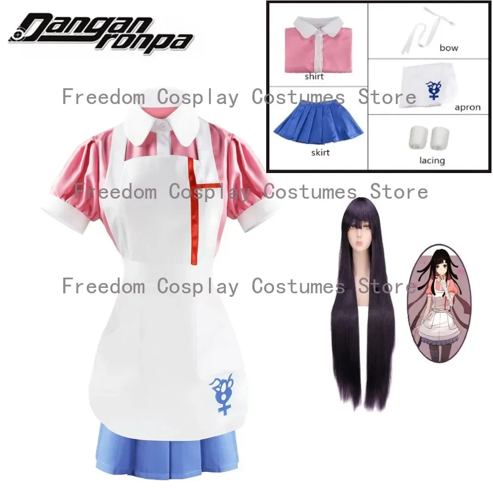 

Anime Danganronpa Mikan Tsumiki Cosplay Costume Styled Wig Maid Uniform Woman Party Fancy Dress Clothes Halloween Clothes