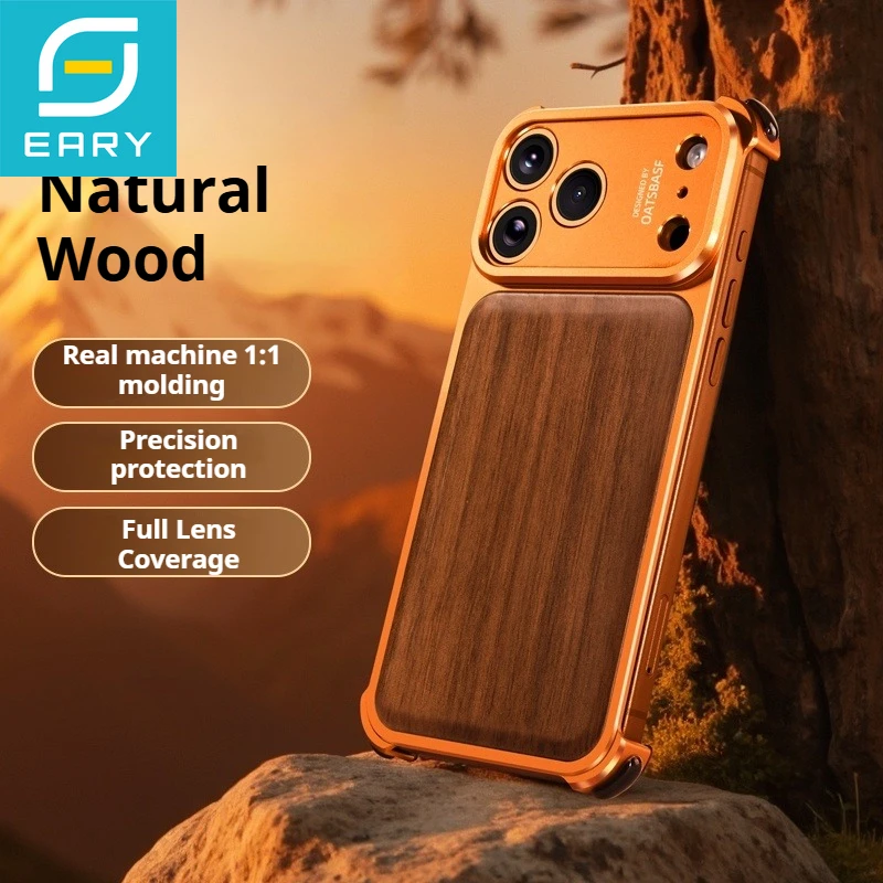 Phone Cases Iphone 17 Pro Max - Funda Protectora Eary de Madera Sólida