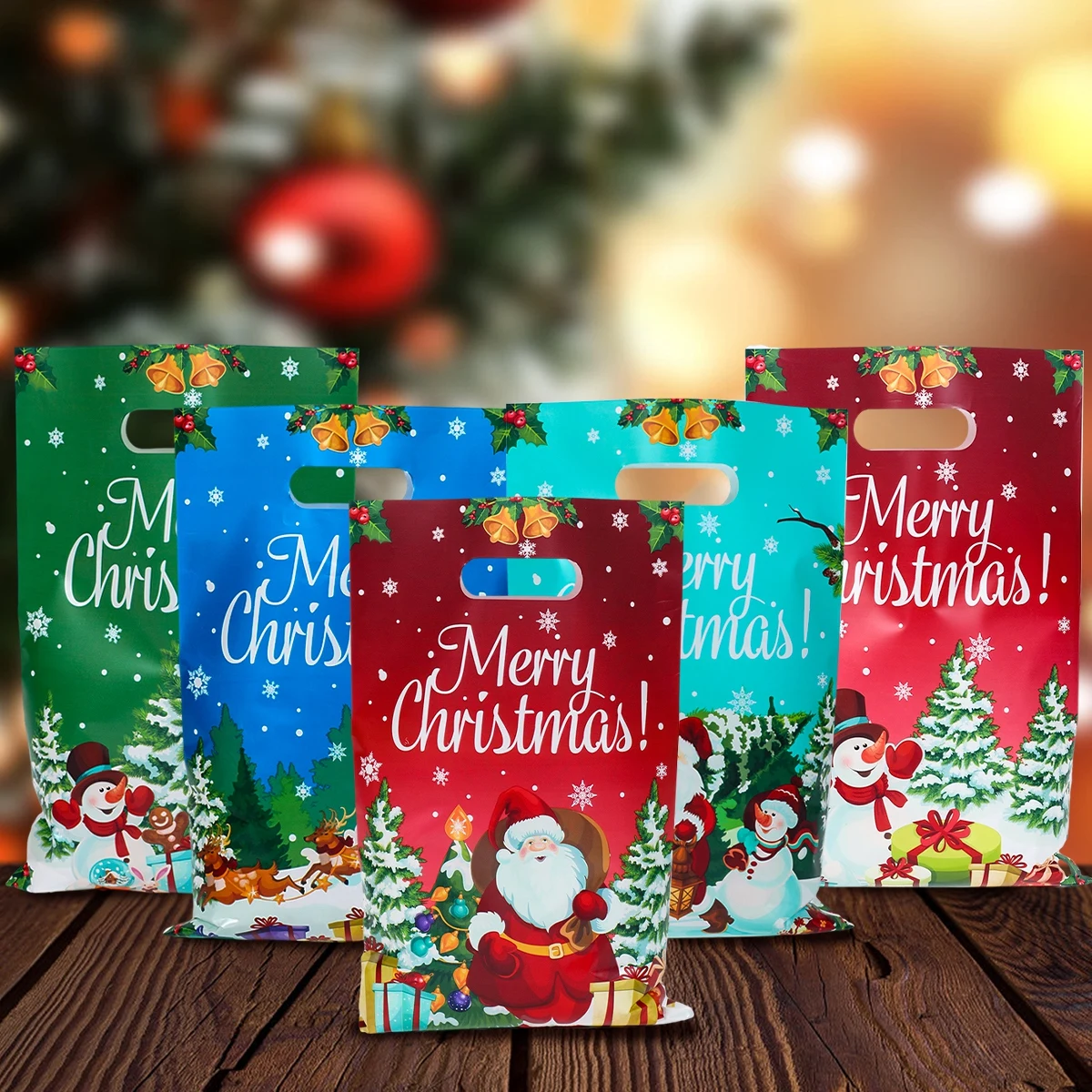 Christmas Snowman Santa Return Gift Bag Navidad Natal Noel Candy Cookie Bag Merry Christmas Decor For Home 2024 New Year 2025