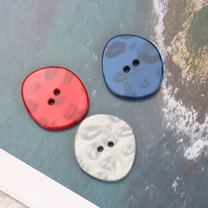 10 Pcs Irregular Resin Buttons 2 Holes for Clothing Decorative Plastic Buttons DIY Windbreaker Shirt Sweater Sewing Accessories