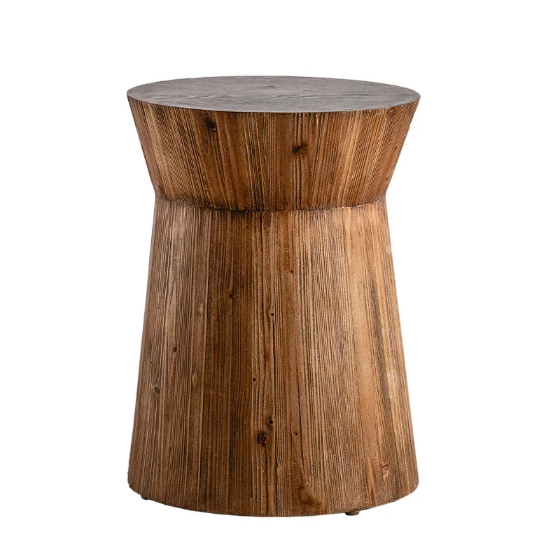 

table solid wood small round table log coffee table, corner table sofa edge table, homestay decoration ornament