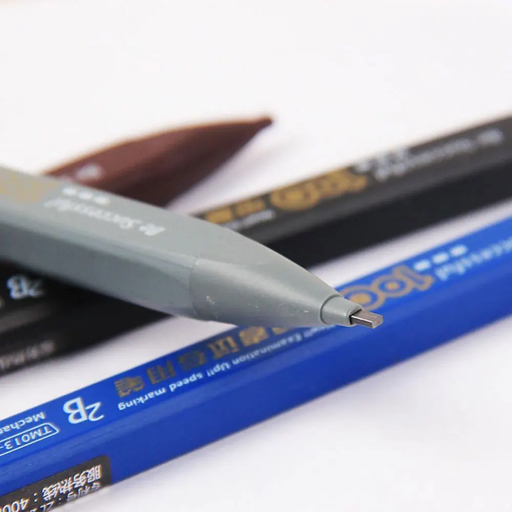 2B Mechanical Pencil Set Including 1 Pencil 6 Lead Pieces Black Lead No-Sharpening Lead Color Random Convenient Practical Stu