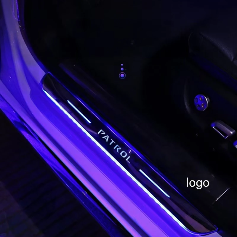 

Nissan Touareg Welcome Light USB Power Mobile Добро пожаловать Автомобильная доска для предотвращения столкновений Защитная полоса для педали Светодиодный пороговый светильник автомобиля
