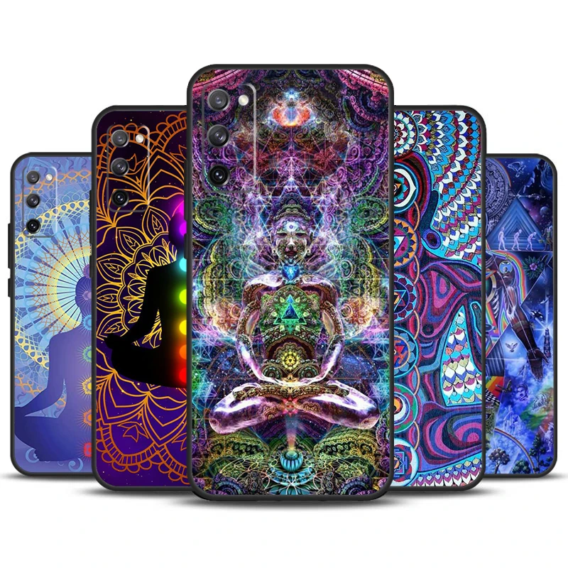 Mandala czakra nalega na etui do jogi dla Samsung Galaxy S24 S23 S22 Ultra S21 S20 FE Note 10 Plus Note 20 S8 S9 S10 okładka