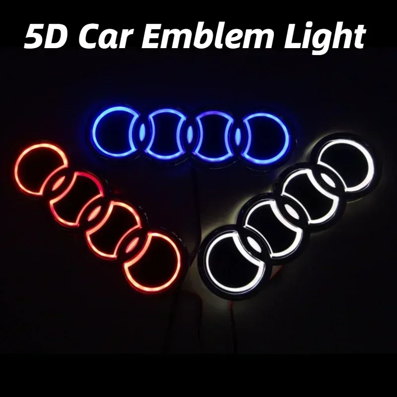 18X5.8CM 5D LED Car Rear Emblem Badge Car Styling Glow Decorative Light for Audi A3 A4 A5 A6 A7 A8 Q3 Q5 Q7 TT Accessories