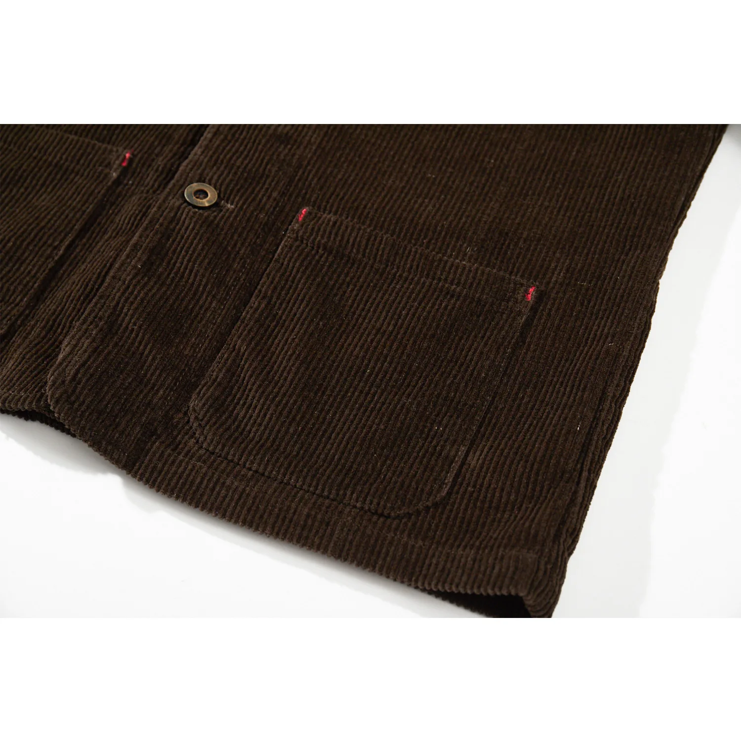 Französisch Retro Werkzeug Jacke Männer Schwere Cord Vintage Revers Multi Taschen Workwear Jacke Winter Feste Beiläufige Strickjacke Mantel Top – Detail 8
