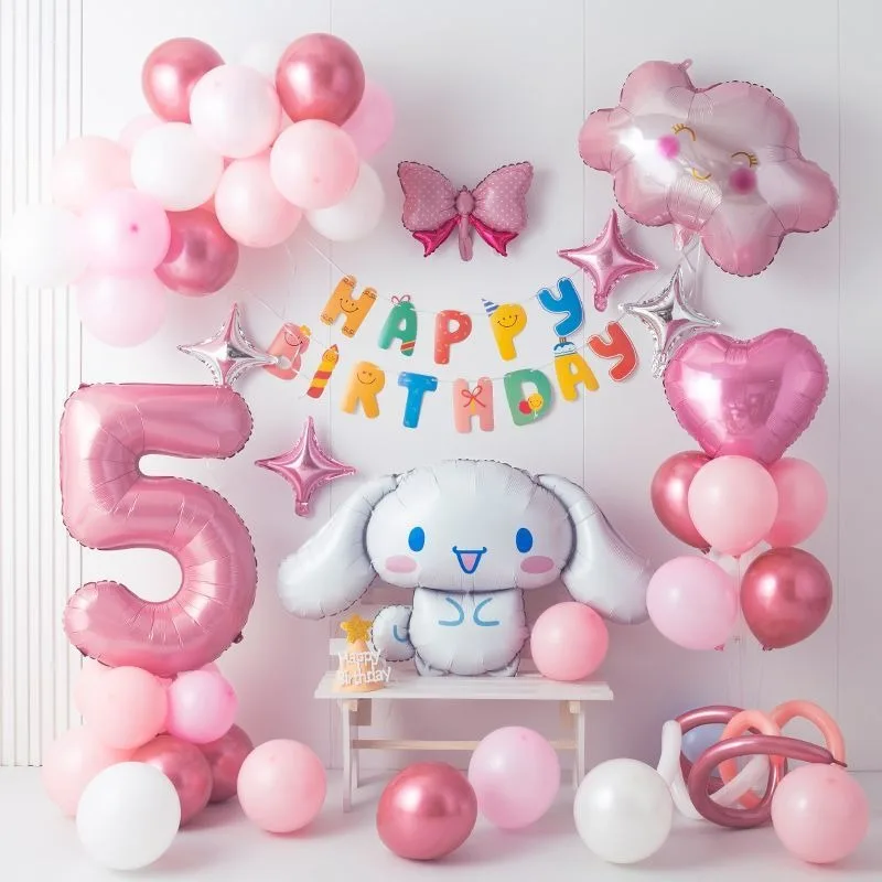

Sweet Sanrio Kuromi Cinnamoroll My Melody Anime Kawaii Birthday Decoration Scene Cute Party Balloons Gifts Toys for Girls