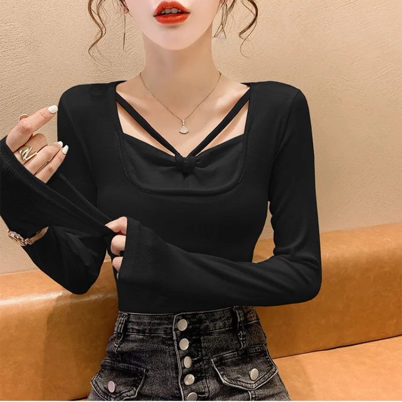 Black Skinny Tshirts 2024 Female Tops Plain Clothes Women's T Shirts White Sale Offer Chic Elegant Y2k Japanese Streetwear Tees