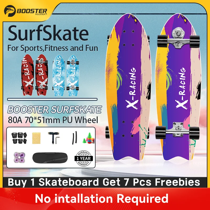 Booster Surfskate Street Complete Skateboard Land surfing Board Bundle 32 inches For Beginners Fitness Sports Equipment