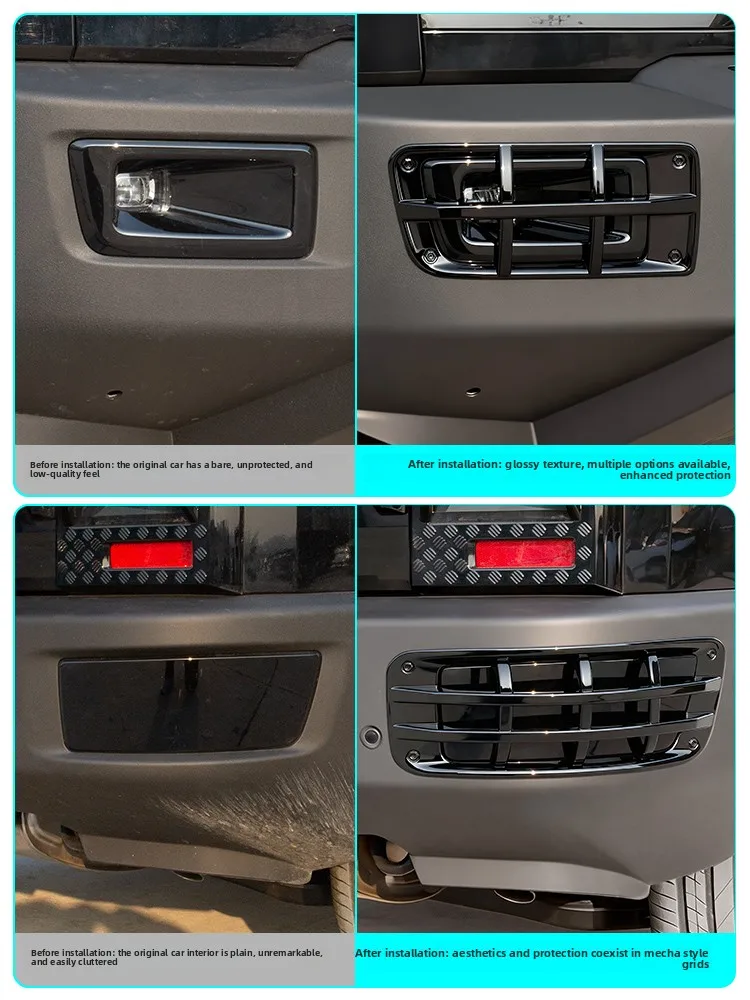 

Fog Lamp Hoods for Jetour Traveller T2 CDM 2026 Car Front&Rear Fog Lamp Protector ABS Anti-collision Protective Cover Accessory