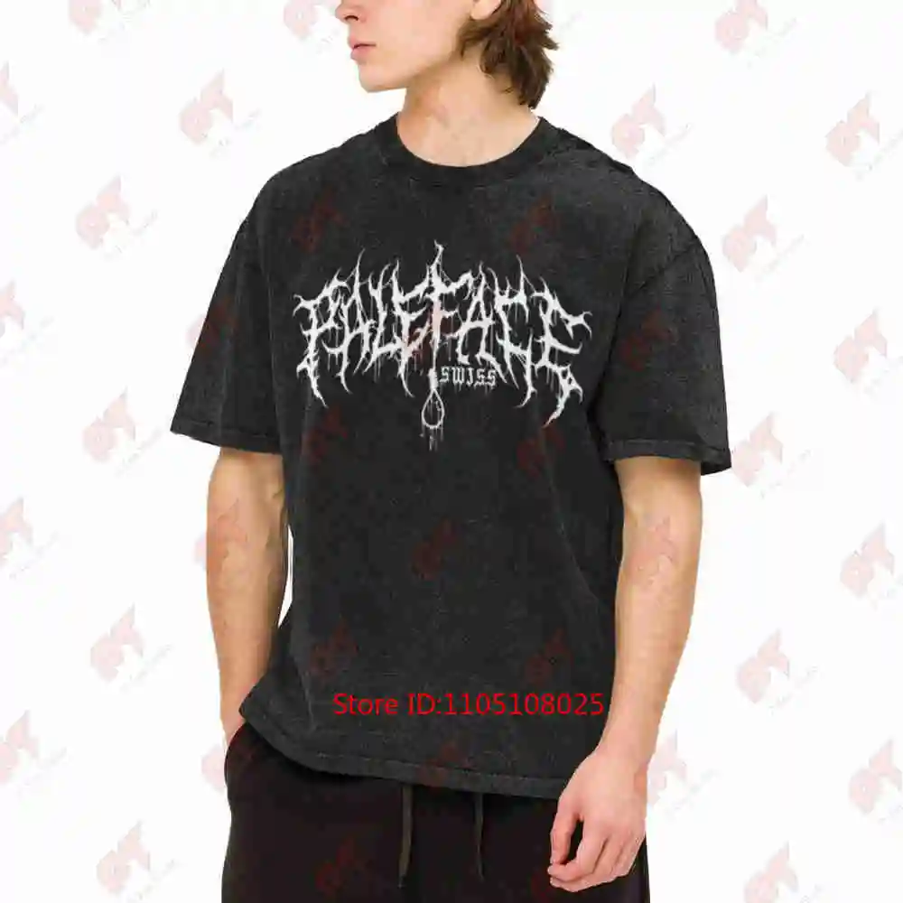 Paleface Swiss Logo Band Vintage Washed Tee Pure Cotton T-Shirt