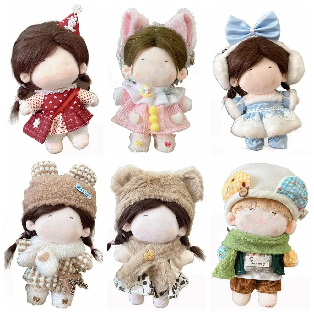 20CM Doll Dress Suit Replacement Outfit Multicolor Doll Headwear Dress Set Changing Dressing Game Doll Accessories Mini Clothes