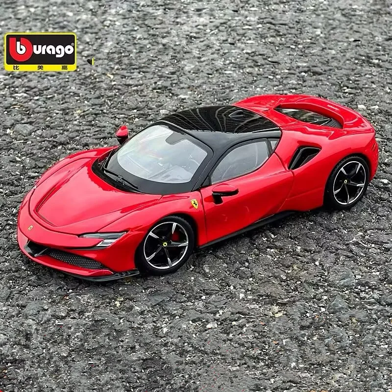 

Bburago 1:24 Ferrari SF90 Alloy Sports Car Model Diecast Metal Racing Vehicle Car Model Collection Simulation Childrens Toy Gift