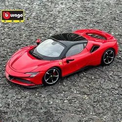 Bburago 1:24 Ferrari SF90 lega modello di auto sportiva pressofuso metallo veicolo da corsa modello di auto collezione simulazione giocattolo per bambini regalo