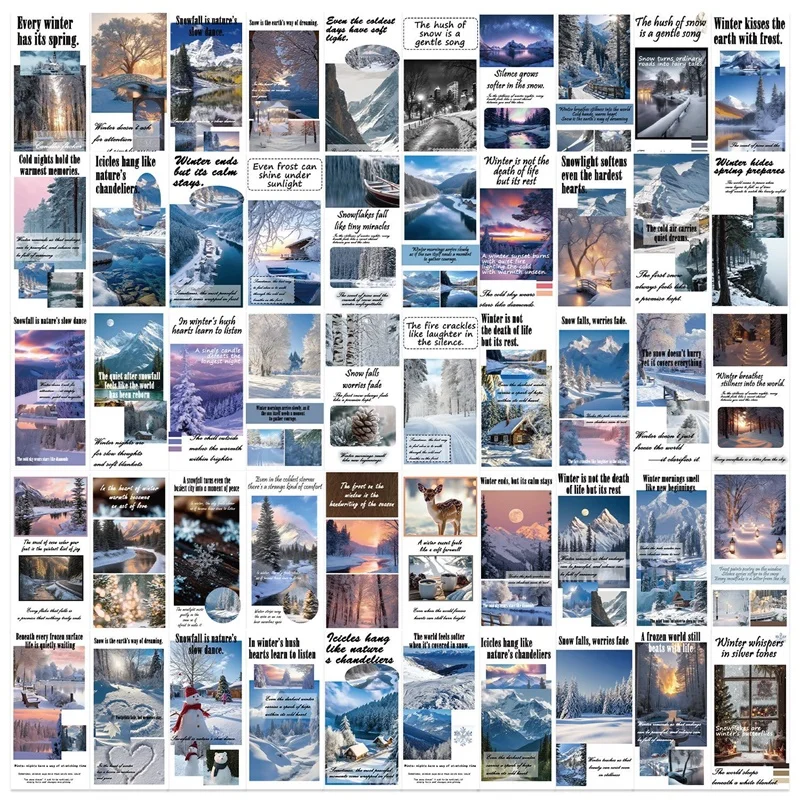 

10/30/50PCS Cartoon Winter Landscape PVC Sticker Aesthetic DIY Decoration Phone Laptop Luggage Skateboard Graffiti Decals