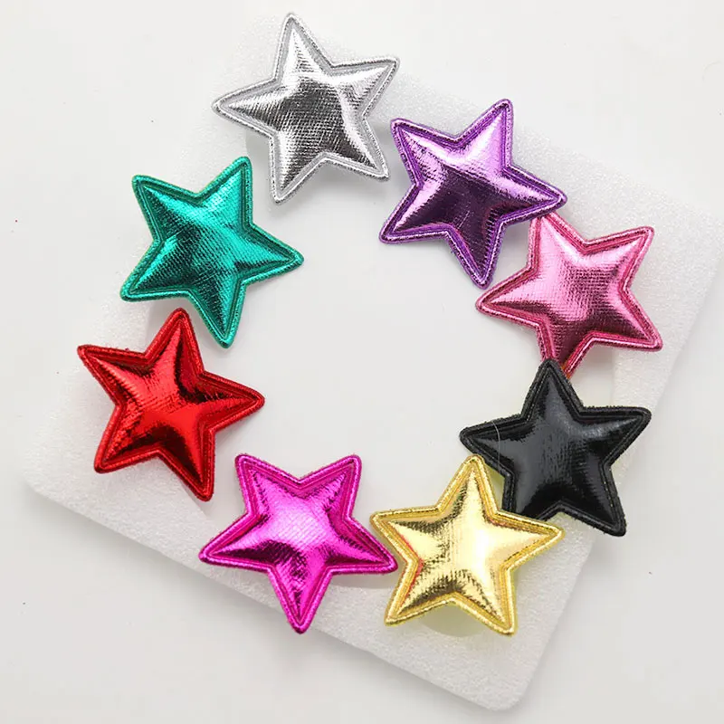 90Pcs shiny star padded appliques for DIY Clothes Hat Sewing Patches Headdress Hair Clips Decoration