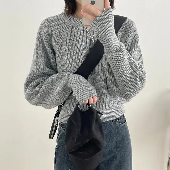 

Spring 2026 Chic Thiened round Ne Pullover Sweater Women's Long Sve Warm Knitted Wear for Autumn Polyester 00% Online...
