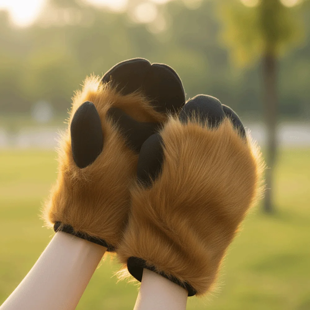 أزياء الكرتون تأثيري حلي قفازات Fursuit Kigurumi رشاقته أفخم قفازات حافر الأغنام الدافئة فروي الأغنام حافر القفازات الطرف