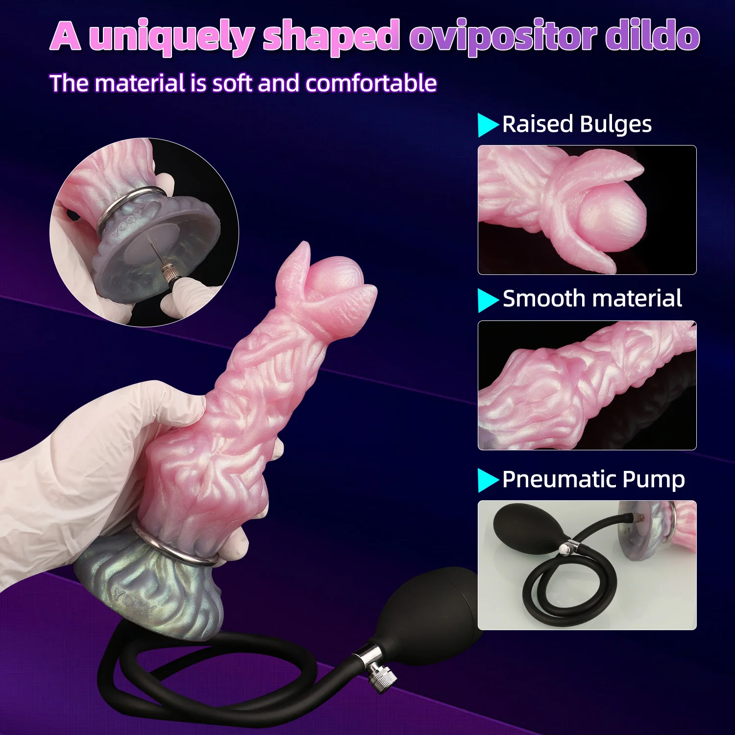 YESBUY Fantasy Inflatable Ovipositor Dildo Lay Diy Eggs Adult Anal Sex Toy Foreplay Masturbator G Spot Stimulator For Couple 18+