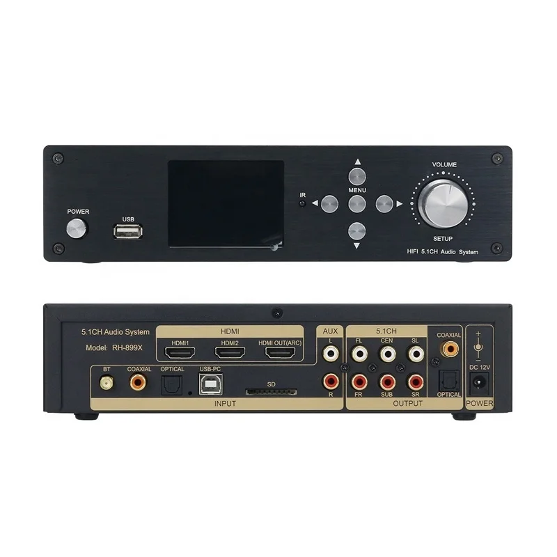 Silvery/Black Audio Player RH-899X Lossless DTS/AC3 Decoding Audio Player Optical Fiber and Coaxial 5.1 Channel