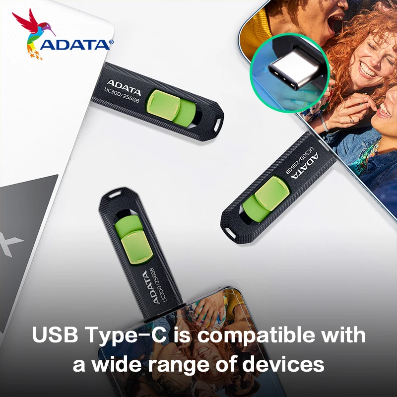 Fancyuc300 USB Flash Drive 32GB 128GB 256GB USB 3.2 Tipe C Pen Drive Memori Stick Pendrive untuk Ponsel Tipe C Tablet PC