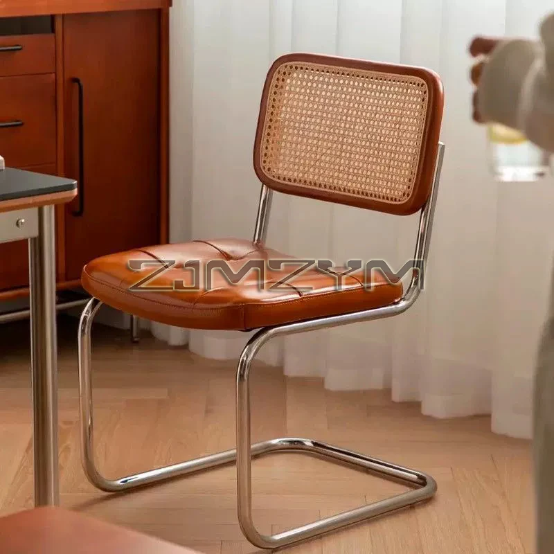 

Nordic Rattan Woven Dining Chair Commercially Restaurant Dining Chair Makeup Stool Rustic Dining Seat Dining Table Chair