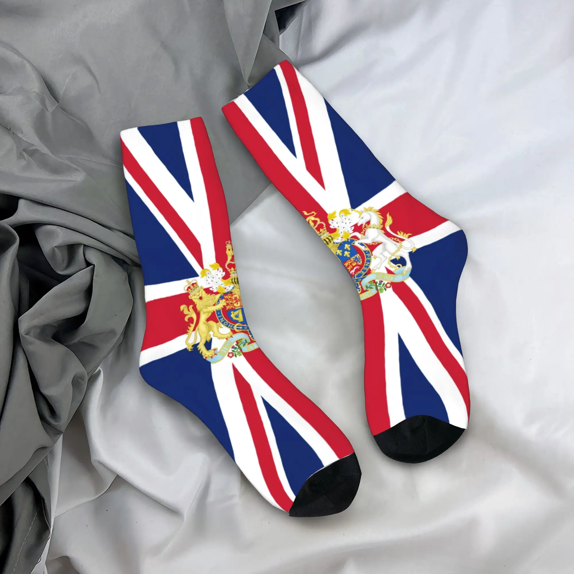 Royal Union Jack Stockings Women Men  Socks High Quality Casual Socks Winter Climbing Anti Skid Graphic Socks Gift