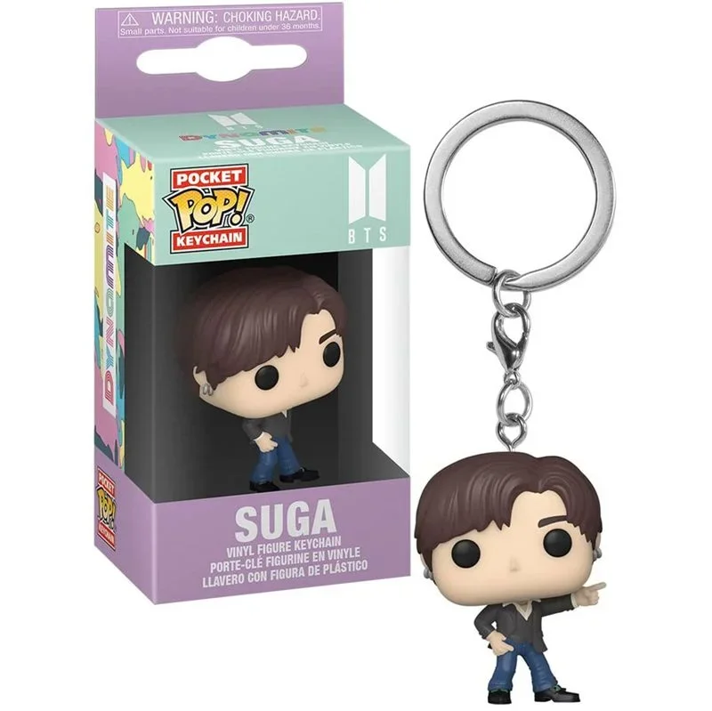 Funko POP جيب المفاتيح لعبة فريق الرجال RM SUGA JUNG KOOK JIMIN Jin V J-HOPE جيب البوب المفاتيح الفينيل الشكل جمع اللعب
