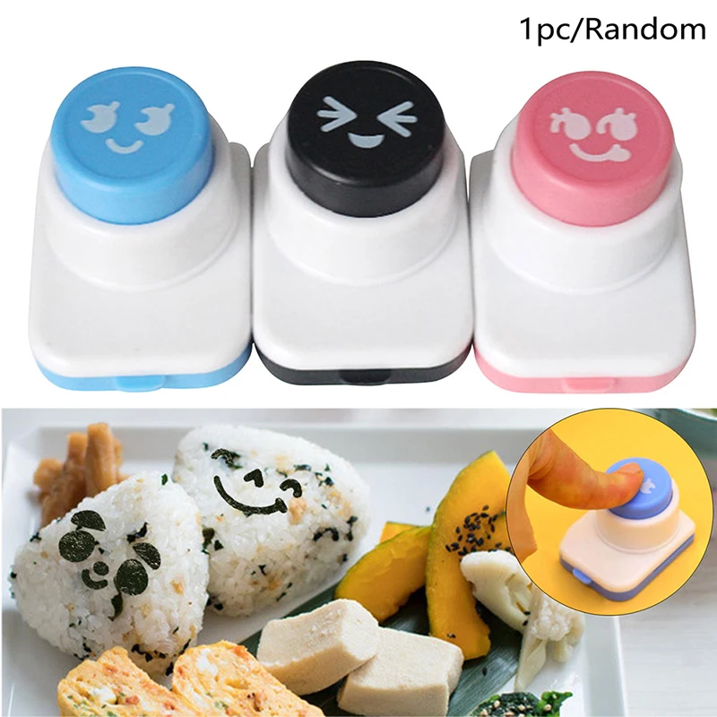 Sushi Mold Seaweed Printing Machine Cutter Tool Cartoon Cute Expression Seaweed Knife Rice Ball Puncher DIY Sushi Making Kit 1PC