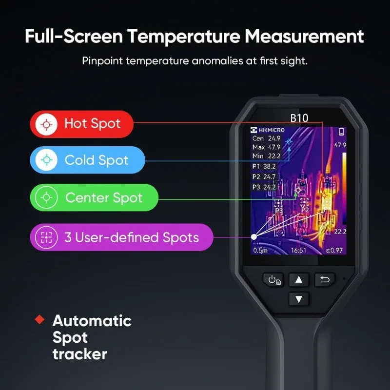 HIKMICRO B10 kamera termal 256x192 resolusi IR dengan kamera Visual 2MP, kamera pencitraan termal untuk inspeksi rumah