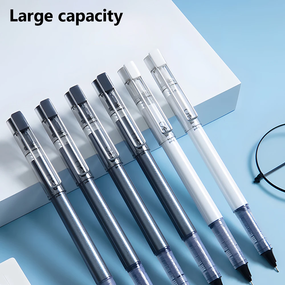 M & G 12 قطعة هلام القلم 0.5 مللي متر جل أسود أقلام التجفيف السريع حقنة كاملة قلم توقيع أقلام السائل المستقيم للطلاب مكتب الامتحان