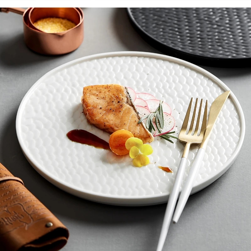 

steak ceramics restaurant shallow high-end round flat 9.5 inch