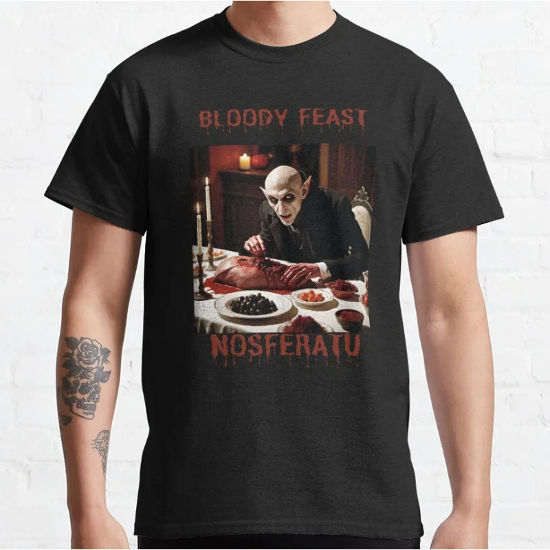 

Halloween Bloody Feast of Nosferatu Vampire cult graphic t shirts Horror Shadow The Mystery Hunter scary halloween tops All size