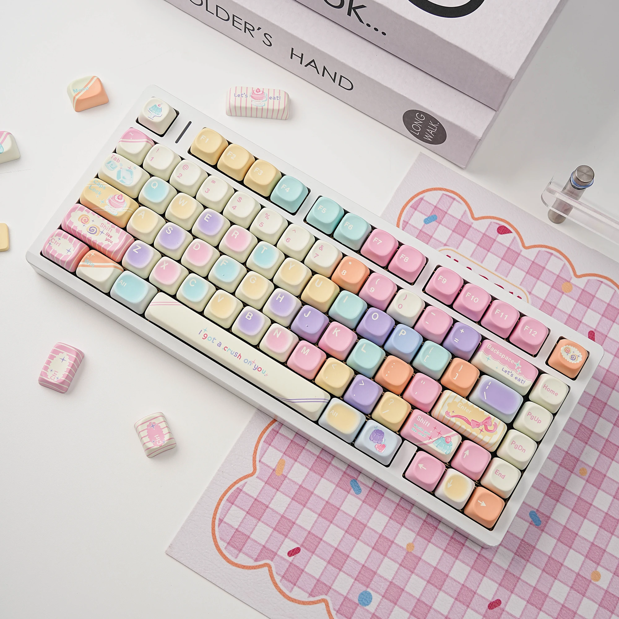 MOA PBT Keycaps Korean UK Russian German French Abnt2 Cute Keycaps Jelly Sea Dye Sub For Mechanical Keyboard Custom Girl Gift