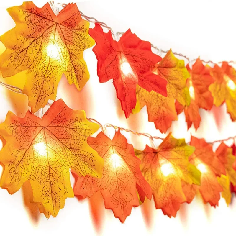 Halloween Maple Leaf LED String Light Battery Operated Fall Foliage Fairy Light for Bedroom Outdoor Garden Party Christmas Decor