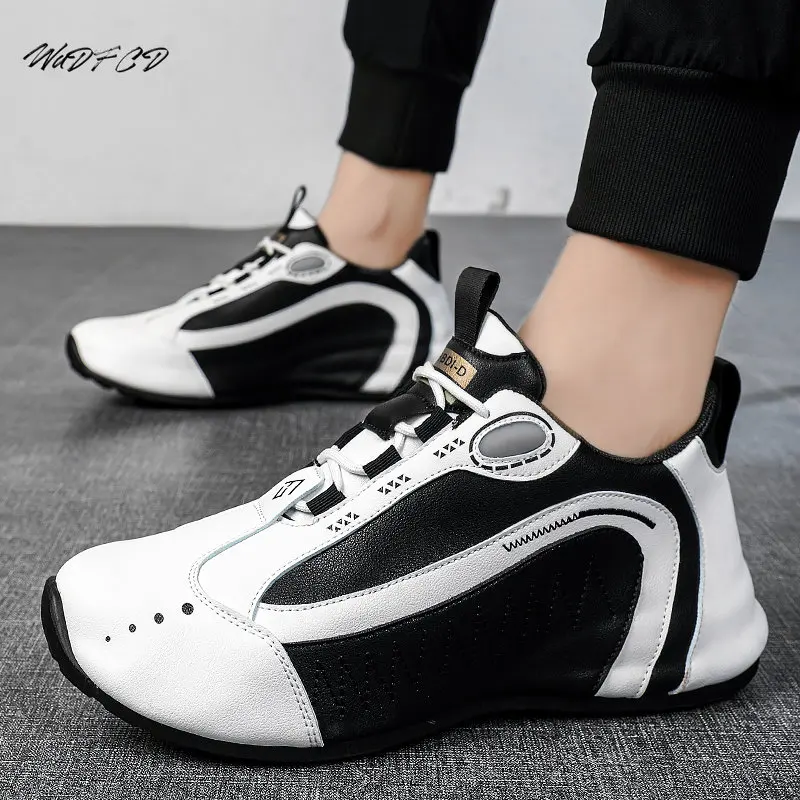 Chunky Sneaker Men Cover Bottom Board Shoes Fashion Casual Microfiber Leather Breathable Increased Internal Platform Sport Shoes