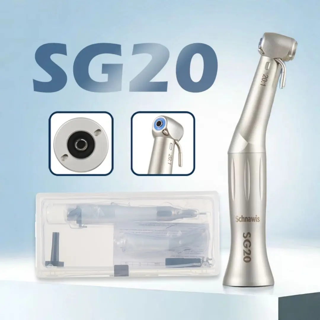 

SG20 contraangulo Dental Low Speed Handpiece 20:1 Reduction Implant Surgery Contra Angle Handpiece Air Turbine