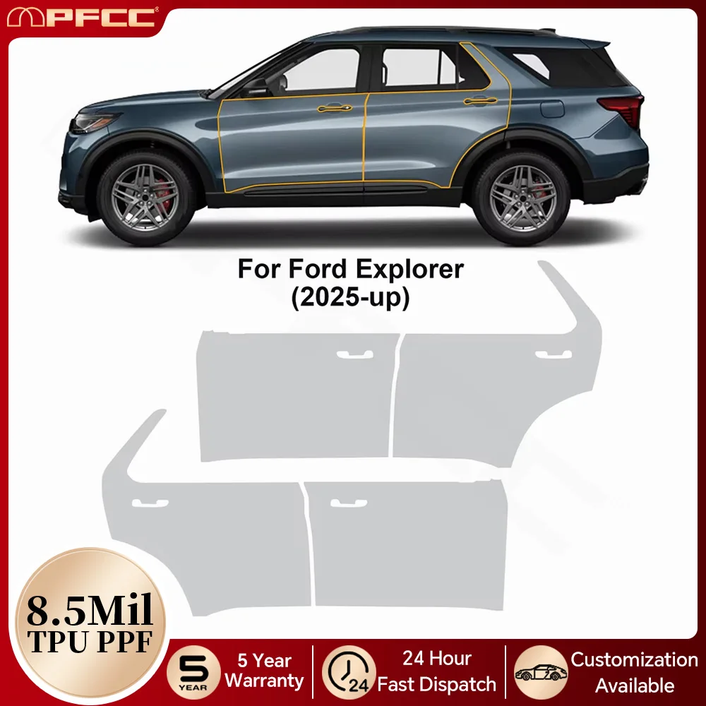

Для Ford Explorer 2025 Защитная пленка из ТПУ для кузова автомобиля, предварительно вырезанный PPF прозрачный бюстгальтер, устойчивый к царапинам, самоклеящийся, невидимый