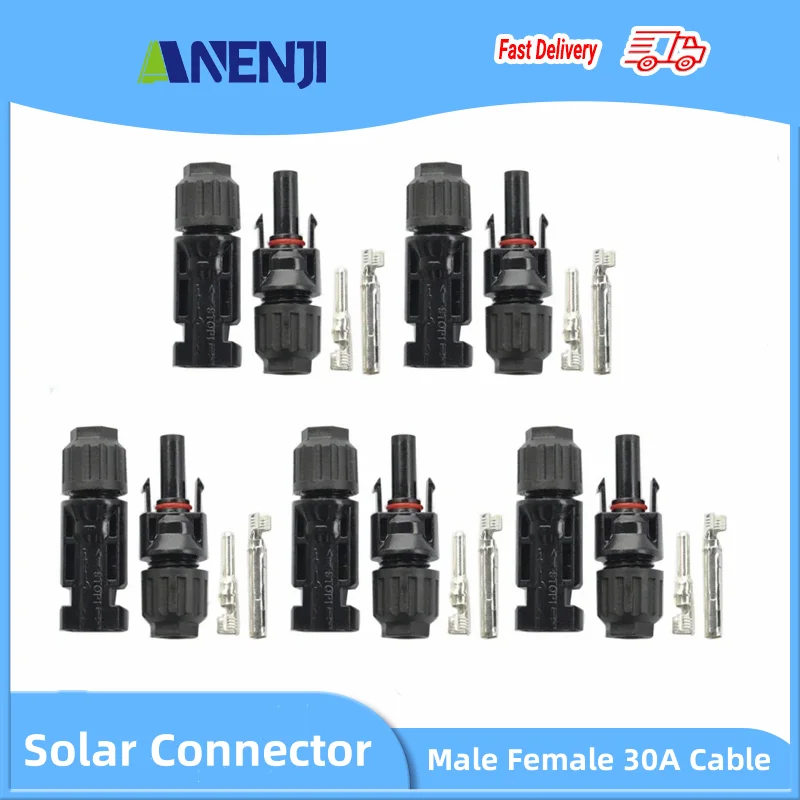 1pair Solar Connector Solar Panel Branch Series Male Female 30A Cable Plug Connector Connect Solar System