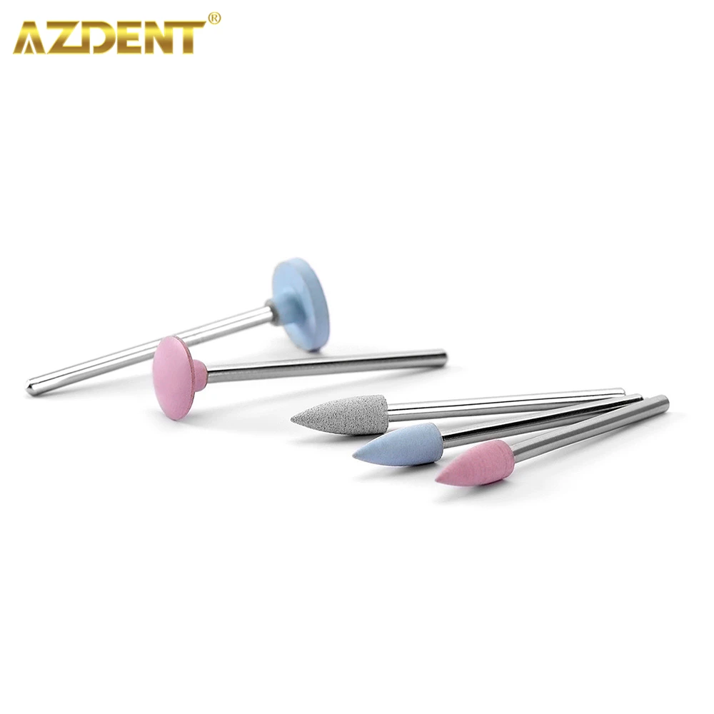 AZDENT 12PCS/Box Dental Porcelain Teeth Polishing Kit HP 0312 for Micromotor Handpiece Dentistry Lab Silicone Polishers Tool